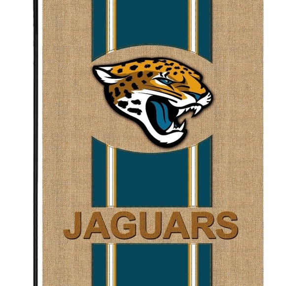 Jacksonville Jaguars 28" x 44" Burlap House Flag - Picture 1 of 2